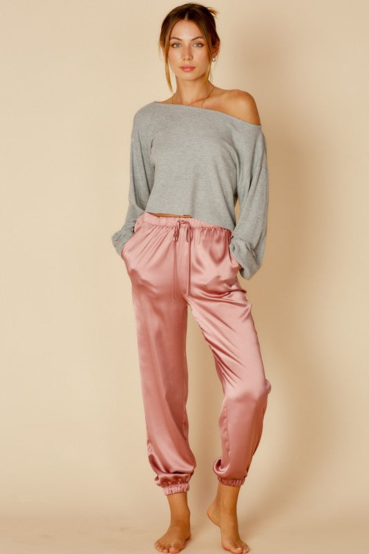 SADIE SATIN JOGGER – Pink Carnation Shop